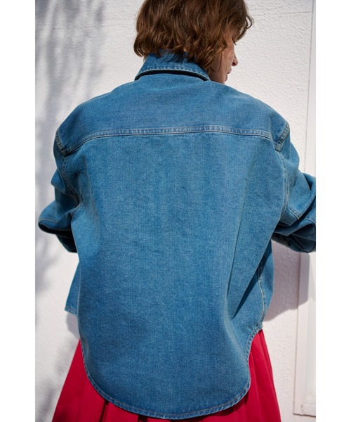 Estella.K(エステラケー)の「Isadora Denim Shirt Jacket クロップデニムシャツジャケット(デニムジャケット・レディース・ネイビー・FREE)」の10枚目の写真