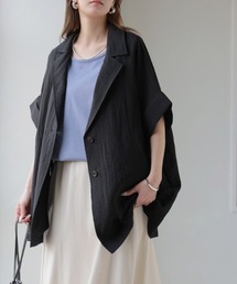 HUG.U（ハグユー）の「半袖シアージャケット（テーラードジャケット）」