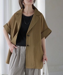 HUG.U（ハグユー）の「半袖シアージャケット（テーラードジャケット）」