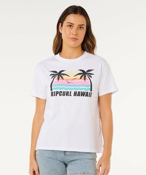 rip curl（リップカール）の「RIP CURL/リップカール 半袖Tシャツ レディース MALIBU RELAXED TEE 0NCWTE（Tシャツ/カットソー・レディース・ブルー/ホワイト・S/XS）」の2枚目の写真