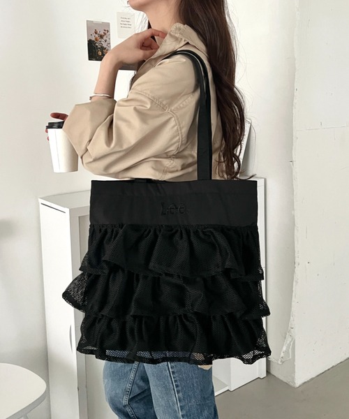 Lee(リー)の「Lee/メッシュフリル BIG トートバッグ/軽量/レディース(トートバッグ・レディース・オフホワイト/ブラック・FREE)」の14枚目の写真