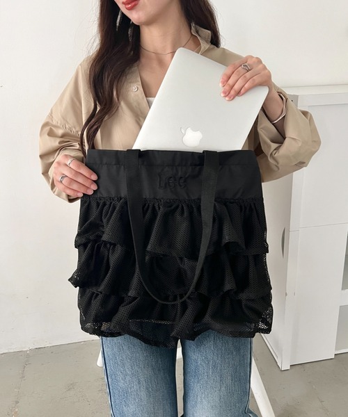 Lee(リー)の「Lee/メッシュフリル BIG トートバッグ/軽量/レディース(トートバッグ・レディース・オフホワイト/ブラック・FREE)」の18枚目の写真