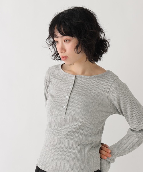 BAYFLOW（ベイフロー）の「[WEB限定]ヘンリーネックコンパクトロンT（ワンピース・レディース・ブラック/グレー/ピンク/イエロー/ブルー・FREE）」の3枚目の写真