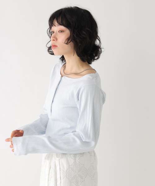 BAYFLOW（ベイフロー）の「[WEB限定]ヘンリーネックコンパクトロンT（ワンピース・レディース・ブラック/グレー/ピンク/イエロー/ブルー・FREE）」の8枚目の写真