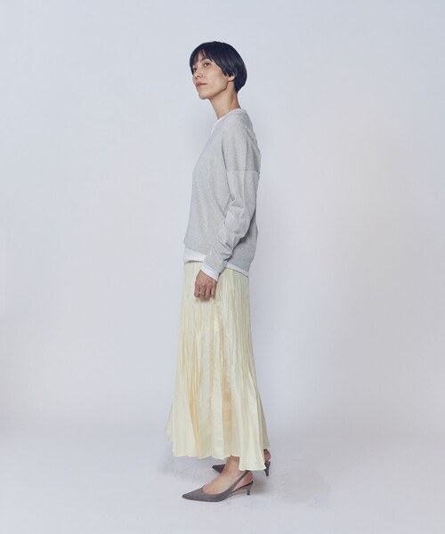 1er Arrondissement(プルミエアロンディスモン)の「ワッシャーサテンランダムプリーツスカート(スカート・レディース・グレー系その他5/イエロー/ブラック系その他3・38/36)」の6枚目の写真