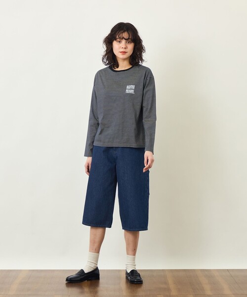 MACKINTOSH PHILOSOPHY（ﾏｯｷﾝﾄｯｼｭ ﾌｨﾛｿﾌｨｰ）の「GREY LABEL 【SHARP LOGO】ロングスリーブボーダーTシャツ（Tシャツ/カットソー・レディース・ブラック/ブラウン・2/6）」の3枚目の写真