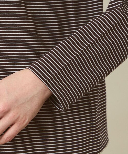 MACKINTOSH PHILOSOPHY（ﾏｯｷﾝﾄｯｼｭ ﾌｨﾛｿﾌｨｰ）の「GREY LABEL 【SHARP LOGO】ロングスリーブボーダーTシャツ（Tシャツ/カットソー・レディース・ブラック/ブラウン・2/6）」の8枚目の写真