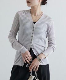 Lui's（ルイス）の「シルク混シアーリブカーディガン（カーディガン/ボレロ）」