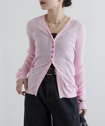 Lui's（ルイス）の「シルク混シアーリブカーディガン（カーディガン/ボレロ）」