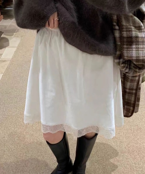 LAFFMO（ラフモ）の「レースレイヤードスカート（スカート・レディース・ホワイト/ブラック・F）」の3枚目の写真