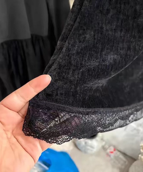 LAFFMO（ラフモ）の「レースレイヤードスカート（スカート・レディース・ホワイト/ブラック・F）」の12枚目の写真