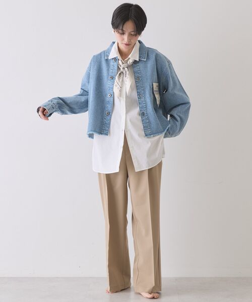 AMERICAN HOLIC(アメリカンホリック)の「カットオフショート丈デニムシャツ(シャツ/ブラウス・レディース・インディゴブルー/ライトインディゴブルー・FREE)」の11枚目の写真