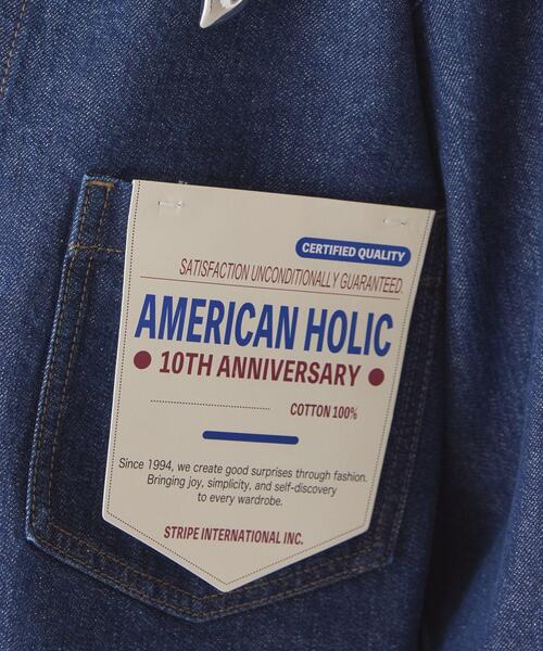 AMERICAN HOLIC(アメリカンホリック)の「カットオフショート丈デニムシャツ(シャツ/ブラウス・レディース・インディゴブルー/ライトインディゴブルー・FREE)」の18枚目の写真