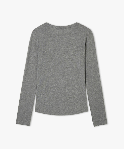 38COMEONCOMMON(38カモンコモン)の「Sheer Touch Slim Long Sleeve (Melange Gray)(Tシャツ/カットソー・レディース・その他・FREE)」の2枚目の写真