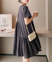 半袖フリルワンピース