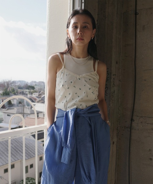 Ameri(アメリ)の「MEDI FRUIT DOT LAYERED TOP(タンクトップ・レディース・ネイビー/アイボリー/ブラック・SMALL/MEDIUM)」の7枚目の写真