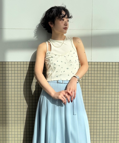 Ameri(アメリ)の「MEDI FRUIT DOT LAYERED TOP(タンクトップ・レディース・ネイビー/アイボリー/ブラック・SMALL/MEDIUM)」の10枚目の写真