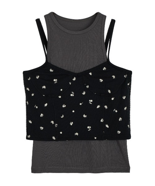 Ameri(アメリ)の「MEDI FRUIT DOT LAYERED TOP(タンクトップ・レディース・ネイビー/アイボリー/ブラック・SMALL/MEDIUM)」の21枚目の写真