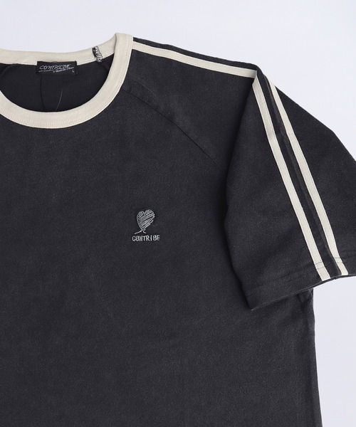 WESTSEA（ウエストシー）の「ピグメント加工 ラインデザイン リンガーTシャツ 半袖 サイドライン ワイドシルエット（Tシャツ/カットソー・メンズ・オフホワイト/イエロー/レッド/ブルー・M/L）」の2枚目の写真