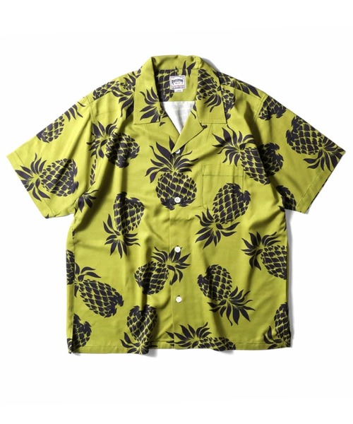 HOUSTON(ヒューストン)の「HOUSTON ヒューストン PINEAPPLE ALOHA SHIRT パイナップル アロハシャツ / 開襟シャツ(シャツ/ブラウス・メンズ・オリーブ/ブラック/ターコイズブルー/イエローゴールド/ネイビー/チャコール・M/XL/L/XXL/S)」の10枚目の写真