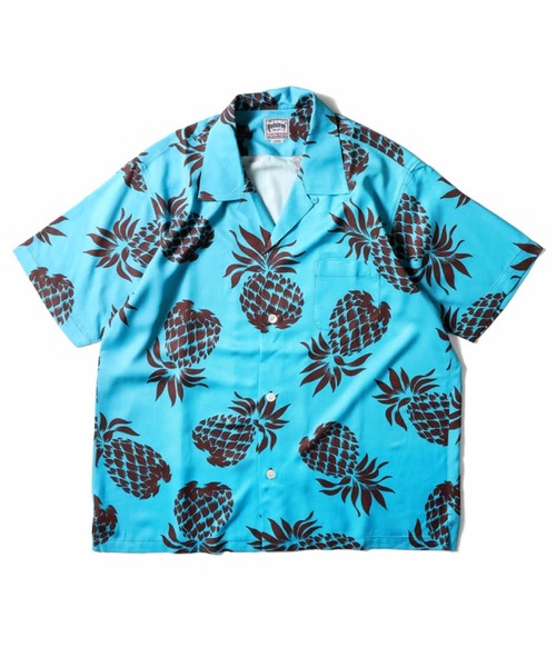 HOUSTON(ヒューストン)の「HOUSTON ヒューストン PINEAPPLE ALOHA SHIRT パイナップル アロハシャツ / 開襟シャツ(シャツ/ブラウス・メンズ・オリーブ/ブラック/ターコイズブルー/イエローゴールド/ネイビー/チャコール・M/XL/L/XXL/S)」の12枚目の写真