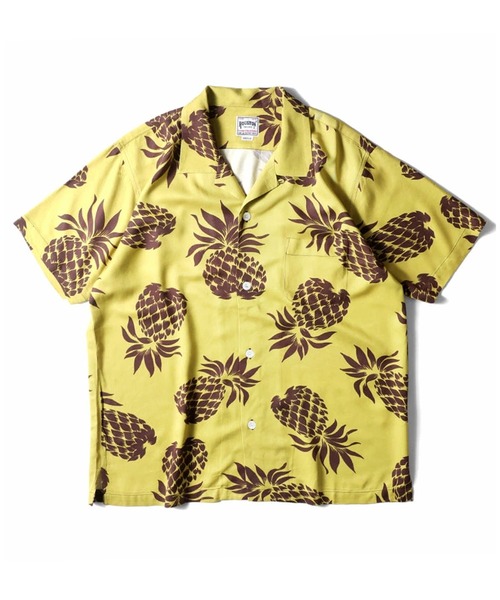 HOUSTON(ヒューストン)の「HOUSTON ヒューストン PINEAPPLE ALOHA SHIRT パイナップル アロハシャツ / 開襟シャツ(シャツ/ブラウス・メンズ・オリーブ/ブラック/ターコイズブルー/イエローゴールド/ネイビー/チャコール・M/XL/L/XXL/S)」の13枚目の写真