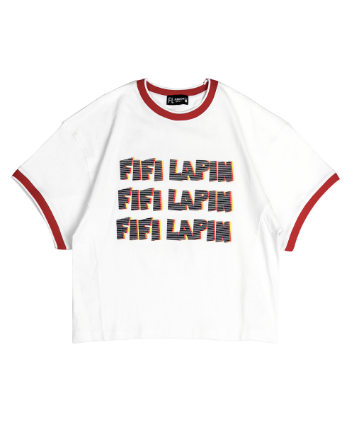 FIFI LAPIN(フィフィラパン)の「ニットリブディテール半袖Tシャツ/FS8WTS03F ホワイト レッド(Tシャツ/カットソー・レディース・その他・FREE)」の1枚目の写真