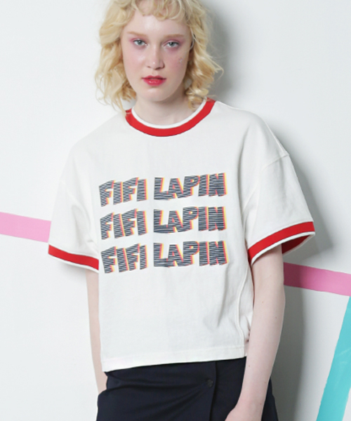 FIFI LAPIN(フィフィラパン)の「ニットリブディテール半袖Tシャツ/FS8WTS03F ホワイト レッド(Tシャツ/カットソー・レディース・その他・FREE)」の5枚目の写真