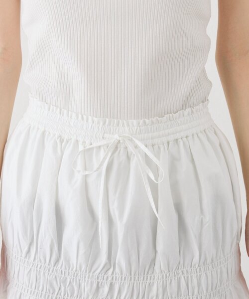 CIAOPANIC TYPY（チャオパニックティピー）の「裾レースシャーリングスカート（スカート・レディース・ホワイト/サックスブルー/ブラック・ONE SIZE）」の8枚目の写真