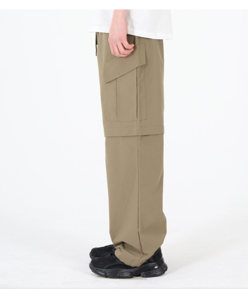 BUTTON SEOUL(ボタンソウル)の「ナイロンチェックトランスフォームバンディングパンツ(カーキベージュ)(その他パンツ・メンズ・その他・M/L/XL)」の5枚目の写真
