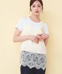 index | サテンレースキャミソール【洗濯機OK】(タンクトップ)