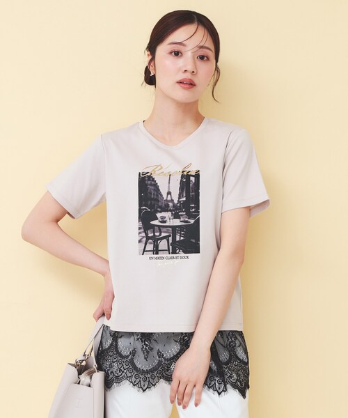 index(インデックス)の「サテンレースキャミソール【洗濯機OK】(タンクトップ・レディース・ブラック/アイボリー・00)」の8枚目の写真