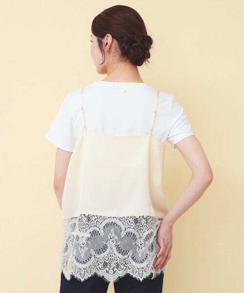 index(インデックス)の「サテンレースキャミソール【洗濯機OK】(タンクトップ・レディース・ブラック/アイボリー・00)」の13枚目の写真