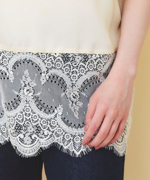 index(インデックス)の「サテンレースキャミソール【洗濯機OK】(タンクトップ・レディース・ブラック/アイボリー・00)」の17枚目の写真
