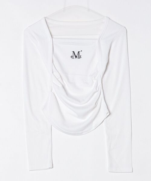 MUCENT(ムセント)の「【MUCENT】ブランド直輸入正規品/MIA LAYERED TOP CARDIGAN T(Tシャツ/カットソー・レディース・ホワイト/ブラック・FREE)」の2枚目の写真