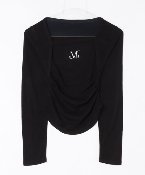 MUCENT(ムセント)の「【MUCENT】ブランド直輸入正規品/MIA LAYERED TOP CARDIGAN T(Tシャツ/カットソー・レディース・ホワイト/ブラック・FREE)」の1枚目の写真