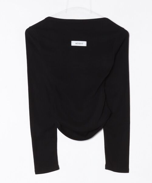 MUCENT(ムセント)の「【MUCENT】ブランド直輸入正規品/MIA LAYERED TOP CARDIGAN T(Tシャツ/カットソー・レディース・ホワイト/ブラック・FREE)」の3枚目の写真