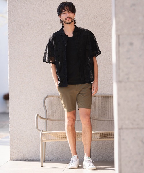 CAMBIO(カンビオ)の「mhs2624-Leaf Pattern Sheer Short Sleeve Shirts 半袖シャツ(PF-261-024)(シャツ/ブラウス・メンズ・ネイビー/ブラック・M/L)」の12枚目の写真