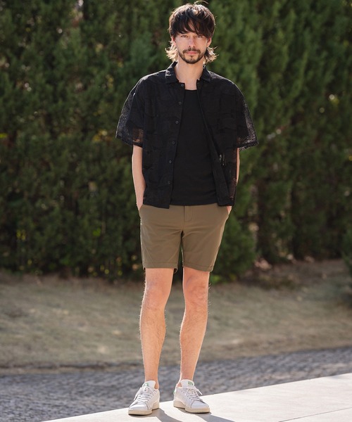 CAMBIO(カンビオ)の「mhs2624-Leaf Pattern Sheer Short Sleeve Shirts 半袖シャツ(PF-261-024)(シャツ/ブラウス・メンズ・ネイビー/ブラック・M/L)」の13枚目の写真