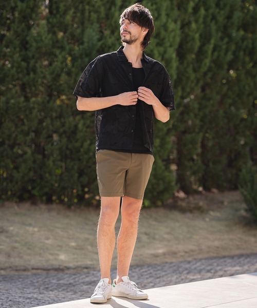 CAMBIO(カンビオ)の「mhs2624-Leaf Pattern Sheer Short Sleeve Shirts 半袖シャツ(PF-261-024)(シャツ/ブラウス・メンズ・ネイビー/ブラック・M/L)」の14枚目の写真