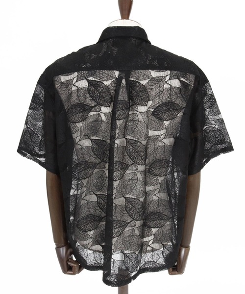 CAMBIO(カンビオ)の「mhs2624-Leaf Pattern Sheer Short Sleeve Shirts 半袖シャツ(PF-261-024)(シャツ/ブラウス・メンズ・ネイビー/ブラック・M/L)」の16枚目の写真