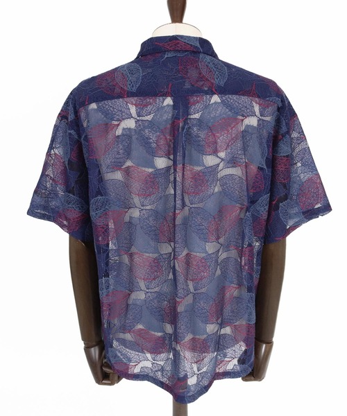 CAMBIO(カンビオ)の「mhs2624-Leaf Pattern Sheer Short Sleeve Shirts 半袖シャツ(PF-261-024)(シャツ/ブラウス・メンズ・ネイビー/ブラック・M/L)」の19枚目の写真