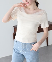 BLUEEAST（ブルーイースト）の「チュールドッキングドレープカットソー（Tシャツ/カットソー）」