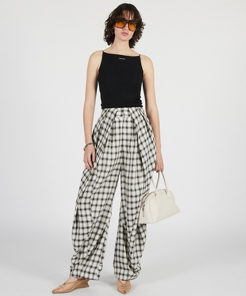 PRANK PROJECT(プランクプロジェクト)の「【2026Summer Pre-Order】タックフォルムボリュームチェックパンツ / Tuck Form Volume Check Pants(その他パンツ・レディース・マルチ・36/38)」の4枚目の写真