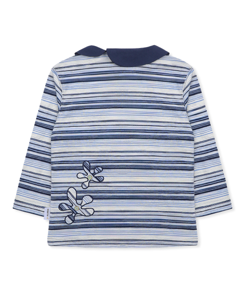 RuNaKi'Hu'(ルナキフ)の「WXT090 カモミルストライプカラー7部Tシャツ (BLUE)(Tシャツ/カットソー・レディース・その他・1/2)」の2枚目の写真