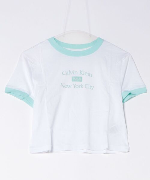 Calvin Klein(カルバン・クライン)の「CALVIN KLEIN 半袖Tシャツ ショート丈(Tシャツ/カットソー・メンズ・ピンク系その他/ホワイト×ネイビー/ホワイト系その他/ホワイト×グレー・X-SMALL/MEDIUM/SMALL)」の2枚目の写真