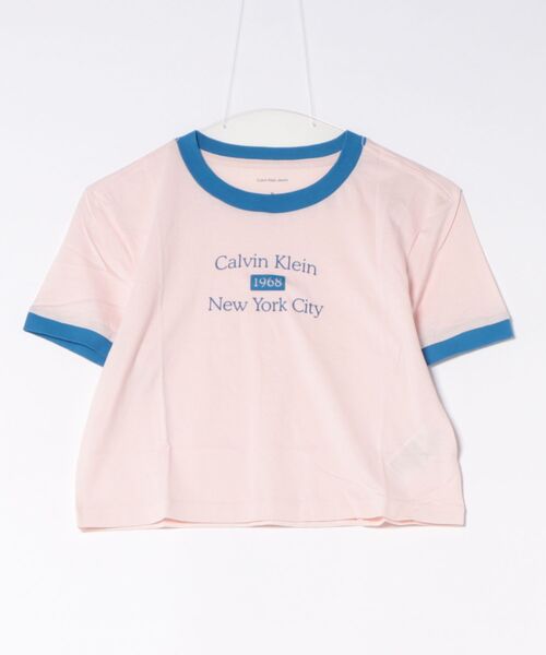 Calvin Klein(カルバン・クライン)の「CALVIN KLEIN 半袖Tシャツ ショート丈(Tシャツ/カットソー・メンズ・ピンク系その他/ホワイト×ネイビー/ホワイト系その他/ホワイト×グレー・X-SMALL/MEDIUM/SMALL)」の4枚目の写真