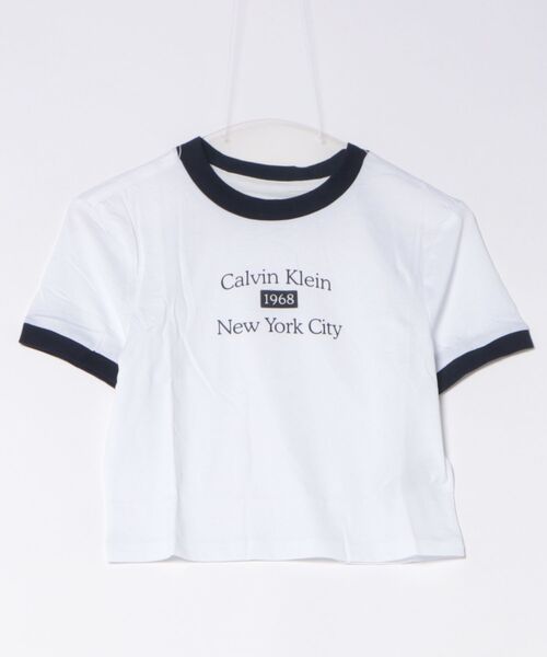 Calvin Klein(カルバン・クライン)の「CALVIN KLEIN 半袖Tシャツ ショート丈(Tシャツ/カットソー・メンズ・ピンク系その他/ホワイト×ネイビー/ホワイト系その他/ホワイト×グレー・X-SMALL/MEDIUM/SMALL)」の3枚目の写真