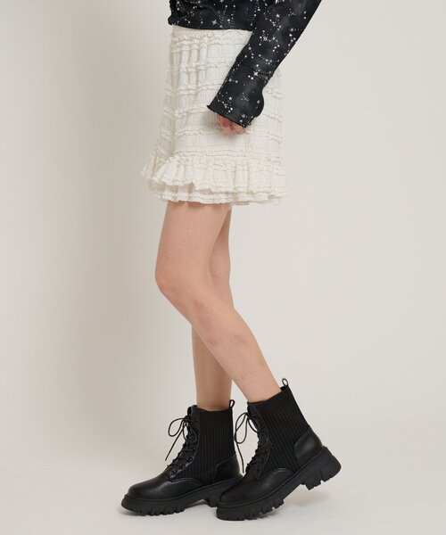 w closet(ダブルクローゼット)の「レースアップスニーカーブーツ(その他シューズ・レディース・ブラック・LARGE/MEDIUM)」の4枚目の写真