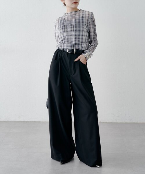 Lui's(ルイス)の「チェックシアートップス(Tシャツ/カットソー・レディース・ブルー/ブラック・FREE)」の17枚目の写真